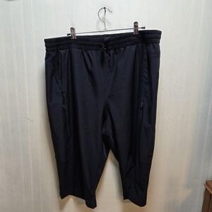 Baleaf Pants Mens 2XL Black‎ Cropped Athletic Stretch Elastic Waist Zip Pockets